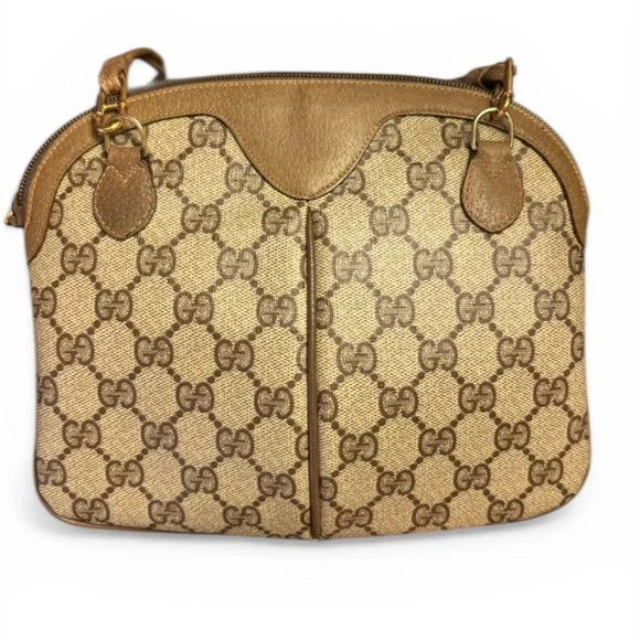 Authentic Vintage Gucci GG Supreme Web Sherry Line Domed Shoulder /Crossbody Bag - Picture 2 of 10